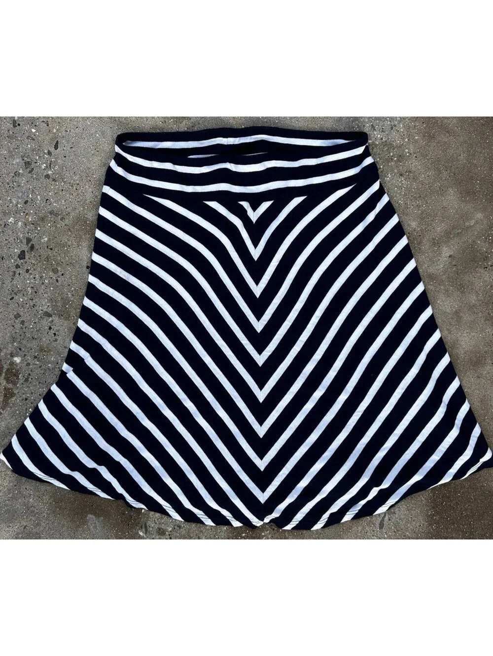 Lauren Ralph Lauren Skirt Womens M Blue White Casual Stripes Stretch Aprox 28